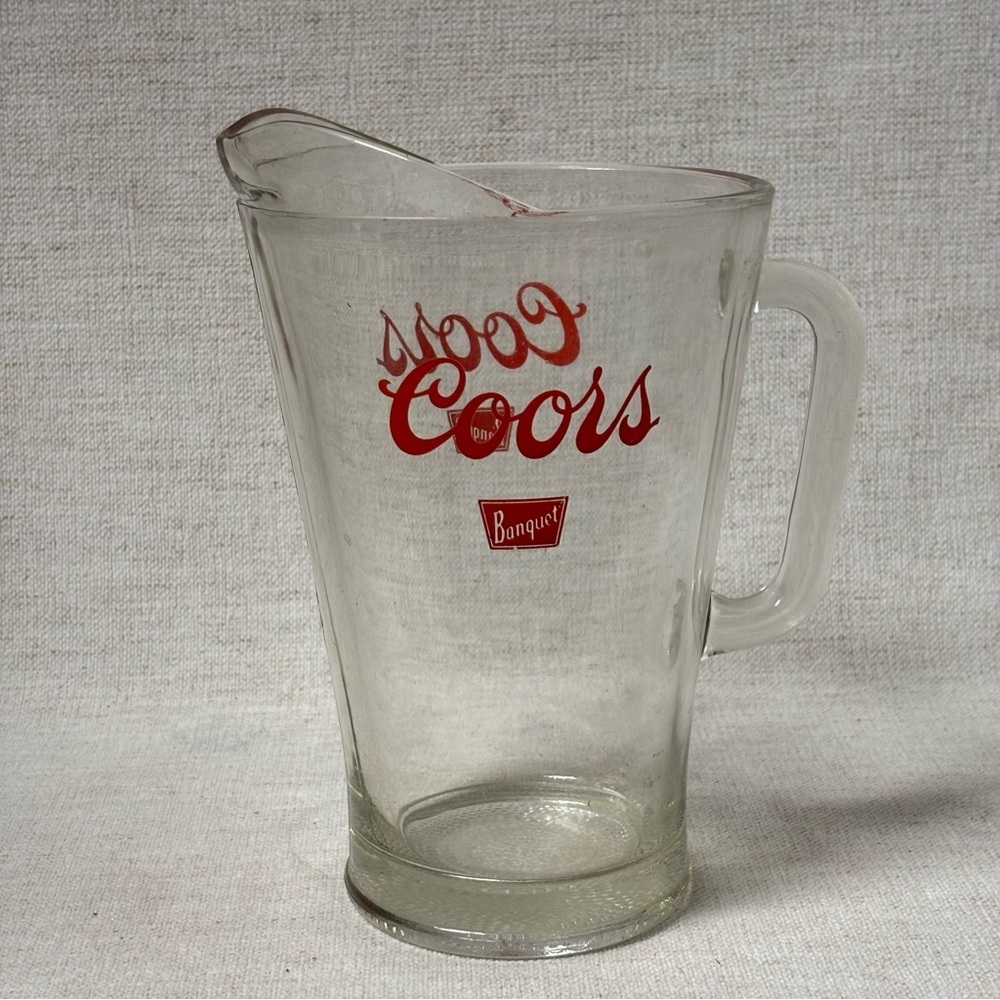 Vintage Coors Banquet Beer Pitcher Heavy Glass Pitcher